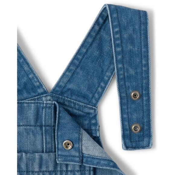 Girls Blue Distressed Denim Overall Shorts Shortalls Size 10 NEW - Picture 3 of 5